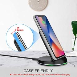 Yootech Wireless Charger Qi-Certified 10W Max Wireless Charging Stand, Compatible with iPhone 11/11 Pro/11 Pro Max/XS MAX/XR/XS/X/8/8 Plus, Galaxy Note 10/Note 10 Plus/S10/S10 Plus/S10E(No AC Adapter)