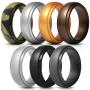 Saco Band Silicone Rings Men - 7 Rings / 1 Ring Rubber Wedding Bands