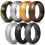 Saco Band Silicone Rings Men - 7 Rings / 1 Ring Rubber Wedding Bands