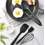 YWT Non Stick Silicone Kitchen Utensils Set of 11 with Storage Bucket - Silicone Kitchenware Set Cooking Shovel Spoon Tool Black Suitable for Cooking and Baking