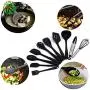 Duolvqi 10Pcs Non-Stick Kitchenware Silicone Heat Resistant Kitchen Cooking Utensils Baking Tool Cooking Tool Sets,Black