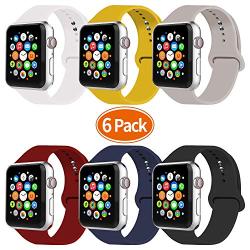 IYOU Sport Band Compatible with Watch Band 38MM 42MM 40MM 44MM, Soft Silicone Replacement Sport Strap Compatible with 2019 Watch Series 5 2018 Watch Series 4/3/2/1