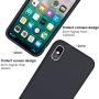 Compatible with iPhone Xs/X Case, iPhone 10 Case, JASBON Liquid Silicone Phone Case with Free Screen Protector Gel Rubber Shockproof Cover Full Protective Case for Apple iPhone Xs/X-Black