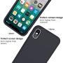 Compatible with iPhone Xs/X Case, iPhone 10 Case, JASBON Liquid Silicone Phone Case with Free Screen Protector Gel Rubber Shockproof Cover Full Protective Case for Apple iPhone Xs/X-Black