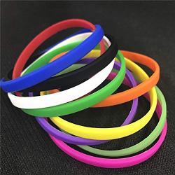 GOGO Silicone Wristbands Sport Rubber Bracelets Thin Bands Party Favor Gifts