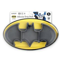 Bumkins DC Comics Batman Silicone Grip Dish, Suction Plate, Divided Plate, Baby Toddler Plate, BPA Free, Microwave Dishwasher Safe