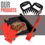 Superior Value Set: Silicone BBQ/Cooking Gloves Plus Grill Mat Plus Meat Claws Plus Silicone Baster Plus eBook w/ 300 Recipes. Impress Your Family and Friends with Your Professional BBQ Kit