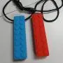 RTMOK Sensory Chew Necklace Pendant, 4 Pack Silicone Textured Chewing Brick Oral Motor Teething Biting Chewy Toys Gift for Autism ADHD Anxiety Toddlers Boys Girls Strong Chewers