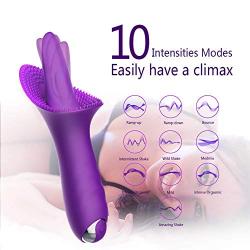 Clitoral Vibrators, G Spot Clit Nipples Massager Waterproof Rechargeable Clitoris Stimulator with 10 Intensities Modes, SXOVO Vibrate Masturbation Dildo Adult Sex Toys for Couples, Solo, Women Orgasm