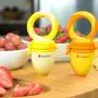 NatureBond Baby Food Feeder/Fruit Feeder Pacifier (2 Pack) - Infant Teething Toy Teether in Appetite Stimulating Colors | Bonus Includes All Sizes Silicone Sacs (Sunshine Orange and Lemonade Yellow)