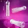 xinYxzR Adult Sex Toy Silicone Spike Dotted Ribbed Clear Condom Penis Extension Sleeve #E