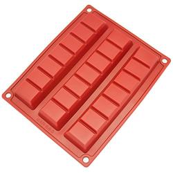 Freshware Silicone Mold, Chocolate Mold for Chocolate Bars, Protein Bars and Energy Bars, Chunk, Break-Apart, 3-Cavity