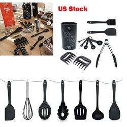 AN&GLOBALS Kitchen Silicone Utensil Holder Sets Cooking Home Kitchenware Camping US 18 PCs