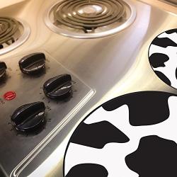 Range Kleen 5071 4 Pack Round Cow Pattern Burner Kovers with 2 8.5 Inch and 2 10.5 Inch