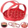 WYJP Pressure Cooker Sling Silicone Bakeware Sling for Instant Pot 6 Qt/8 Qt Anti-scalding Bakeware Lifter Steamer Rack Red, Dishwasher Safe