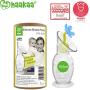 Haakaa Manual Breast Pump Silicone Breastpump Milk Pump Milk Saver with Suction Base and Flower Stopper 100% Food Grade Silicone BPA Free (5oz/150ml) (Blue)