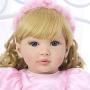 PURSUEBABY Toddler Reborn Baby Doll Girl Princess Laurie with Curly Blonde Hair 24 Inch Real Life Looking Reborn Toddler Dolls Soft Body Snuggle Cuddle for Girls