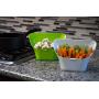 ThinkHat ChopTainer Cutting Board Space Saver, Meal Prep Storage, Salad Containers, Portion Control Cooking, Chopping, Measuring Cups, Organizer Bowls, Trays, BPA Free, Set of 3 Including Colander