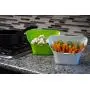 ThinkHat ChopTainer Cutting Board Space Saver, Meal Prep Storage, Salad Containers, Portion Control Cooking, Chopping, Measuring Cups, Organizer Bowls, Trays, BPA Free, Set of 3 Including Colander