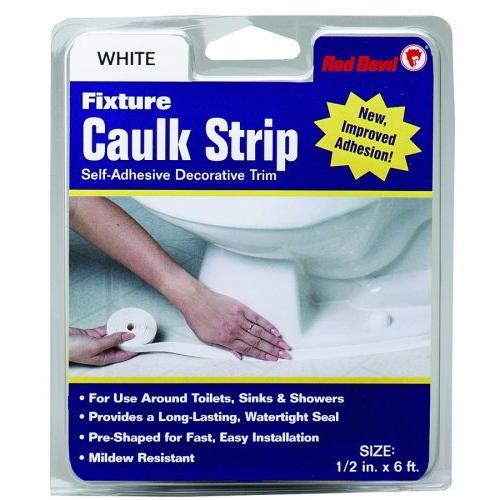 Red Devil 0152 1/2-inch by 6-feet Caulk Strip Fixture White, 1/2" x 6,