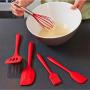 Kitchenware Utensils Set 5 Piece Premium Silicone Heat Resistant Non-Stick Cooking Professional Tools Red