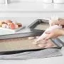 2 Pcs Silicone Cooking Mat Set - Washable Reusable Tray Liner Kitchenware Baking Dough Tools Non-Stick Non-Slip Grey