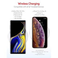 Wireless Charger 5W by TalkWorks | Qi Certified Wireless Charging Pad Wall Adapter for Apple iPhone XS, iPhone XS Max, iPhone XR, iPhone X, iPhone 8, Samsung Galaxy S9, S8, S7, Note, Edge - White