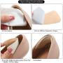 4 Pairs 4D Heel Cushion Pads Heel Shoe Grips Liner Silicone Shoe Insoles Foot Care Protector Self-adhesive Back Heel Sticker for Preventing Slip and Blister, Beige, Black