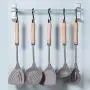 ROIY Kitchenware Set 5 Piece Set Of Silica Gel Fried LaTeX Shovel Silicone Shovel High Temperature Kitchen Utensils Set Shovel Colander Spoon Home Non-stick Shovel Fried Shovel Spatula Frying Shovel S