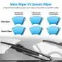 Wiper Blade, METO T6 26inch, 20inch,  24inche, 29inch Windshield Wiper : Water Repellency Polymer Materials Silence Blade, Up to 60% Longer Life, for All Season even Clean Ice & Snow in Winter(Pack of 1)