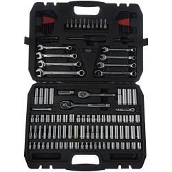 AmazonBasics Mechanic Socket Tool Kit Set With Case - Set of 145