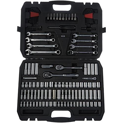 AmazonBasics Mechanic Socket Tool Kit Set With Case - Set of 145