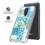 LG Stylo 4 Case, Soft TPU Slim-Fit Flexible Ultra-Thin Clear Case, Full-Body Rugged Bumper Print Blue Flower Case for LG Stylo 4, Transparent