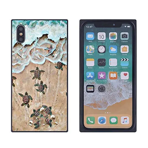 iPhone Xs iPhone X Case, Baby Turtle Shock-Absorption TPU Rubber Bumper iPhone Xs iPhone X Case, Ultra Thin Slim Protective Cover for iPhone Xs iPhone X-Black