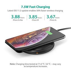 Fast Wireless Charger RAVPower 7.5W Compatible iPhone 11/Xs MAX/XR/XS/X/8/8 Plus, with HyperAir, 10W Compatible Galaxy S9, S9+, S8, S7 & Note 8 and All Qi-Enabled Devices (QC 3.0 Adapter Included)