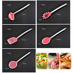 Silicone Scraper - Kitchen Silicone Scraper 5 Piece Set, High Temperature Silicone Kitchenware Set | Non-stick Heat Resistant Rubber Household Kitchen Utensil Colander