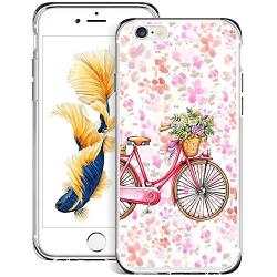 iPhone 6s 6 Case,Flexible Soft TPU Cover Shell,Slim Silicone Black Rubber Non-Slip Durable Design Protective Phone Case for iPhone 6s 6 -Bicycle
