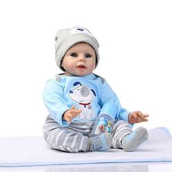 Reborn Baby Doll Outfits Accessories 4 Piece Set for 20"- 22" Newborn Boy Blue Outfit