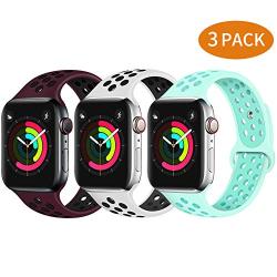 Bravely klimbing Compatible with Apple Watch Band 44mm 42mm 40mm 38mm, Soft Silicone iWatch Bands Replacement Sport Bands for iWatch Series 5 4 3 2 1 for Men and Women S/M M/L