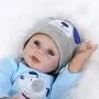 Nicery Reborn Baby Doll Soft Simulation Silicone Vinyl Cloth Body 22inch 55cm Lifelike Vivid Boy Girl Toy for Ages 3+ Blue Dog B076