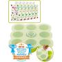 Baby Food Freezer Trays & Reusable Food Pouches | Baby Food Storage Pouch Perfect for Serving Homemade Healthy Smoothies & Purees | Easy Clean & Saves Money | Baby Food Containers