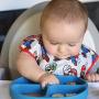 Bumkins Silicone Grip Dish, Suction Plate, Divided Plate, Baby Toddler Plate, BPA Free, Microwave Dishwasher Safe ? Dark Blue