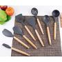 JunbosiKitchenware 9-Piece Silicone Kitchenware Non-Stick Special Silicone Shovel Kitchen High Temperature Cooking Spoon Shovel Tool