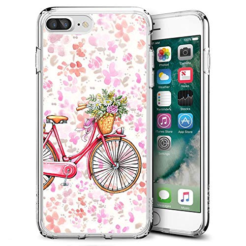 iPhone 7 8 Case,Flexible Soft TPU Cover Shell,Slim Silicone Black Rubber Non-Slip Durable Design Protective Phone Case for iPhone 7 8 -Bicycle