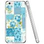 iPhone 6s 6 Case, Blue Flower Shock-Absorption TPU Rubber Bumper iPhone 6s 6 Case, Ultra Thin Slim Protective Cover for iPhone 6s 6-Clear