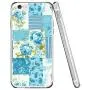 iPhone 6s 6 Case, Blue Flower Shock-Absorption TPU Rubber Bumper iPhone 6s 6 Case, Ultra Thin Slim Protective Cover for iPhone 6s 6-Clear