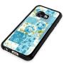 Samsung Galaxy A5 2017 Case, Blue Flower Shock-Absorption TPU Rubber Bumper Samsung Galaxy A5 2017 Case, Ultra Thin Slim Protective Cover for Samsung Galaxy A5 2017-Black
