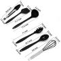 Cooking Utensils Set - 10 Piece Silicone Kitchen Spatula Set - Black Professional Cooking Utensils - Nonstick Silicone and Heat Resistant Kitchenware