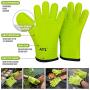 AYL Silicone Cooking Gloves - Heat Resistant Oven Mitt for Grilling, BBQ, Kitchen - Safe Handling of Pots and Pans - Cooking & Baking Non-Slip Potholders - Internal Protective Cotton Layer