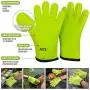 AYL Silicone Cooking Gloves - Heat Resistant Oven Mitt for Grilling, BBQ, Kitchen - Safe Handling of Pots and Pans - Cooking & Baking Non-Slip Potholders - Internal Protective Cotton Layer